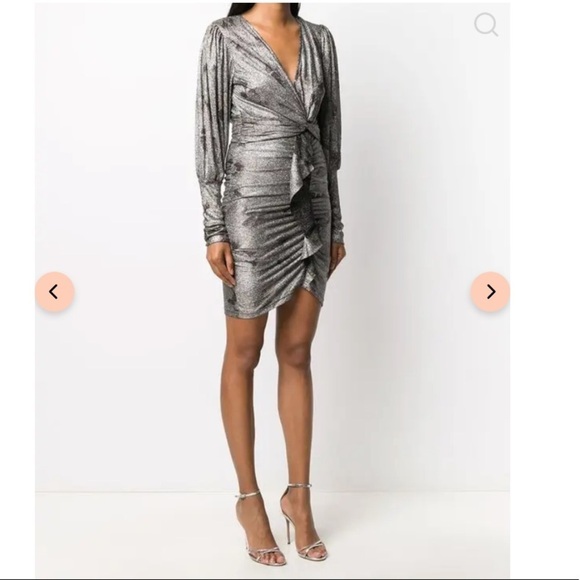 Ba&sh |  Lizie Ruched Metallic Mini Dress Size XS NEW - Picture 3 of 15